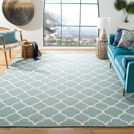 Safavieh Dhurries 10'-0" x 14'-0" Rug in Blue / Ivory
