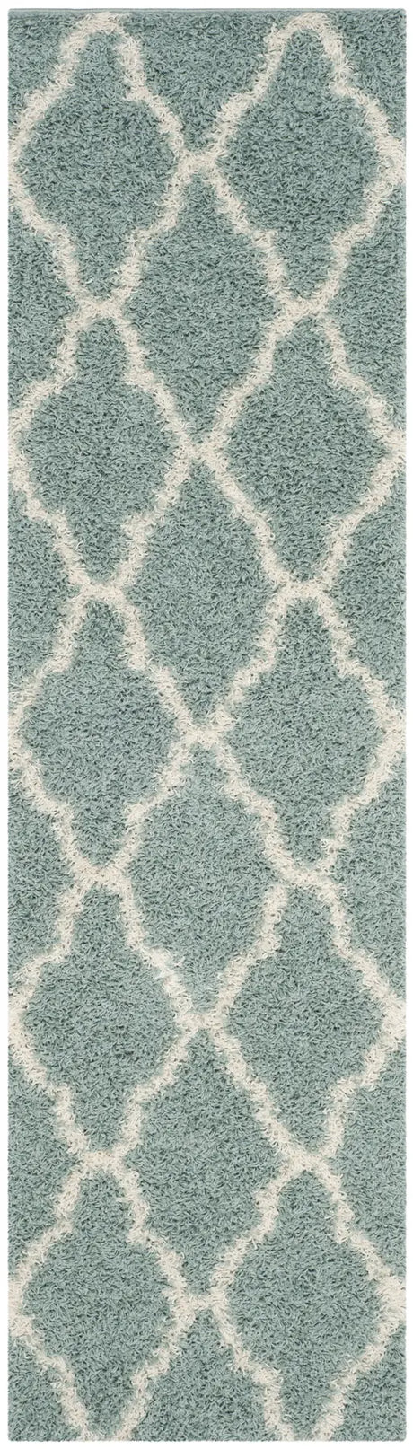 Safavieh Sgd-Dallas Shag 2'-3" x 10'-0" Rug in Seafoam / Ivory