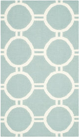 Safavieh Dhurries 3'-0" x 5'-0" Rug in Light Blue / Ivory