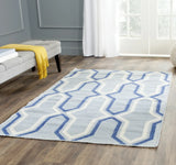 Safavieh Dhurries 3'-0" x 5'-0" Rug in Light Blue / Dark Blue