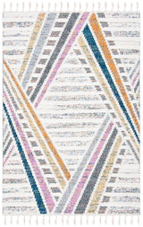 Safavieh Moroccan Fringe Shag 4'-0" x 6'-0" Rug in Ivory / Grey