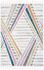 Safavieh Moroccan Fringe Shag 4'-0" x 6'-0" Rug in Ivory / Grey