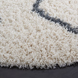 Safavieh Venus Shag 600 6'-7" x 6'-7" Rug in Ivory / Dark Grey