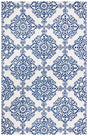 Safavieh Micro-Loop 4'-0" x 6'-0" Rug in Ivory / Blue