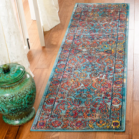 Safavieh Crystal 2'-2" x 7'-0" Rug in Light Blue / Orange
