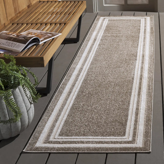 Safavieh Cabana 2'-2" x 9'-0" Rug in Dark Beig / Ivory