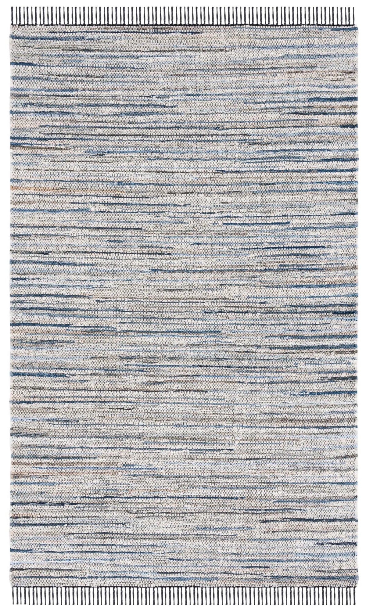 Safavieh Rag Rug 4'-0" x 6'-0" Rug in Light Blue / Black