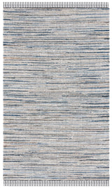 Safavieh Rag Rug 4'-0" x 6'-0" Rug in Light Blue / Black