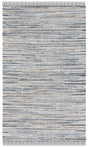 Safavieh Rag Rug 4'-0" x 6'-0" Rug in Light Blue / Black
