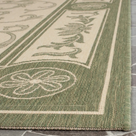 Safavieh Courtyard 6'-7" x 9'-6" Rug in Natural / Olive