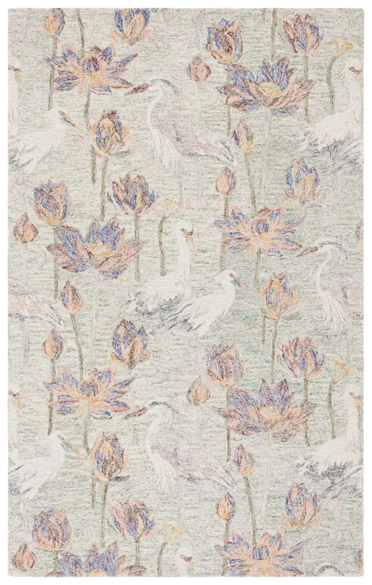 Safavieh Blossom 4'-0" x 6'-0" Rug in Green / Ivory