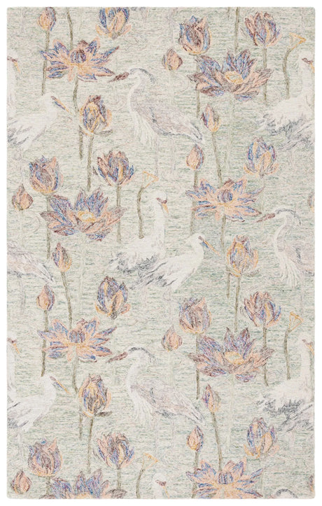 Safavieh Blossom 4'-0" x 6'-0" Rug in Green / Ivory