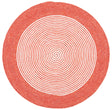 Safavieh Braided 3'-0" x 3'-0" Rug in Red / Ivory