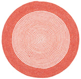 Safavieh Braided 3'-0" x 3'-0" Rug in Red / Ivory