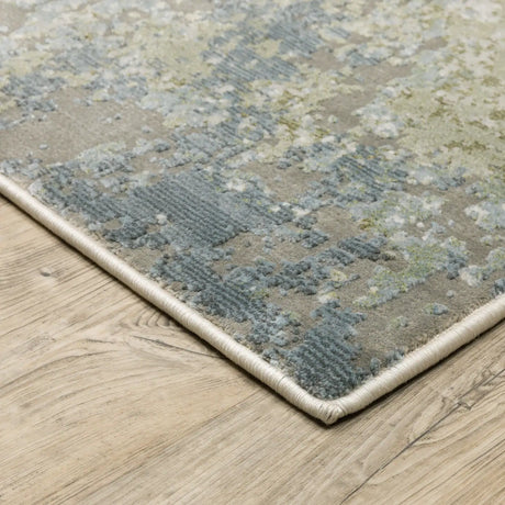 Oriental Weavers Caravan 5090E Blue/ Green Rug - corner detail