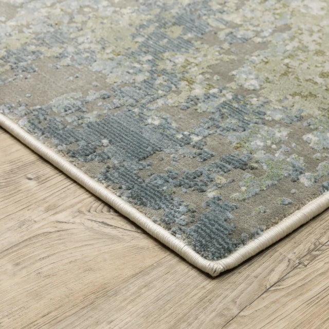 Oriental Weavers Caravan 5090E Blue/ Green Rug - corner detail