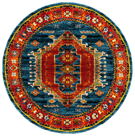 Safavieh Vintage Hamadan 6'-7" x 6'-7" Rug in Blue / Orange