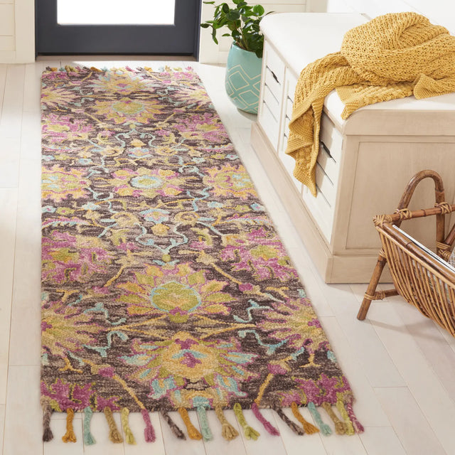 Safavieh Blossom 2'-3" x 8'-0" Rug in Charcoal / Multi