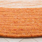 Safavieh Braided 5'-0" x 5'-0" Rug in Orange / Ivory