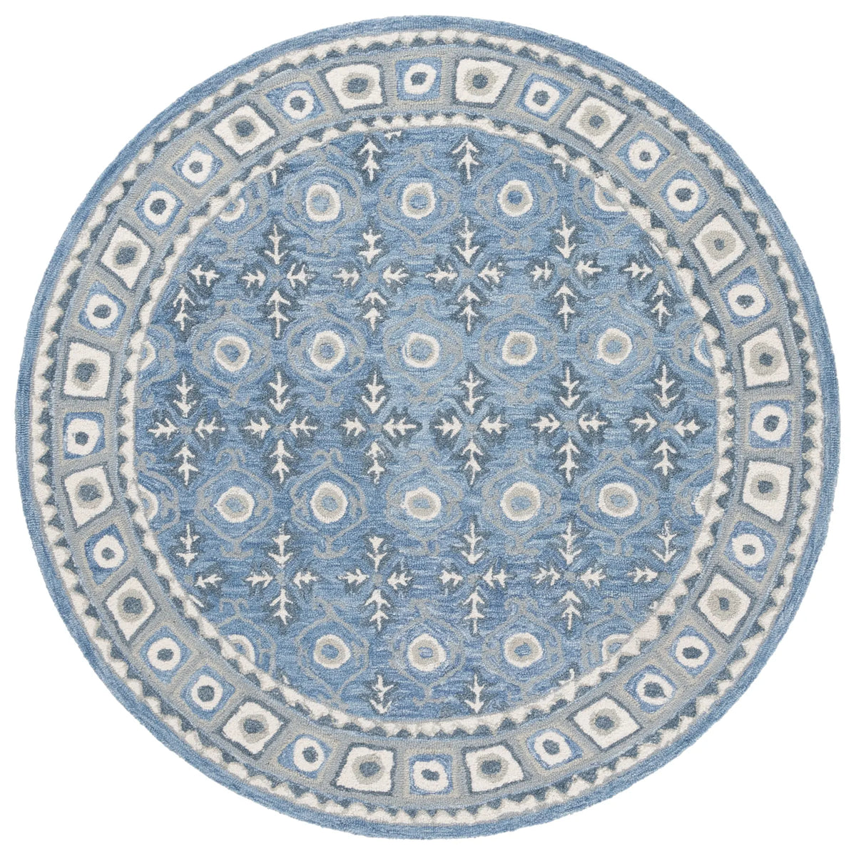 Safavieh Ebony 6'-0" x 6'-0" Rug in Blue / Ivory