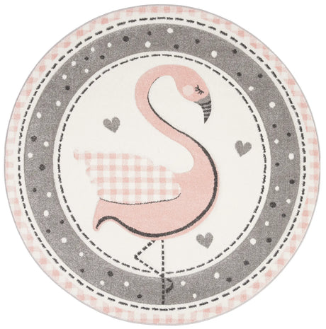 Safavieh Carousel Kids 100 5'-3" x 5'-3" Rug in Pink / Ivory