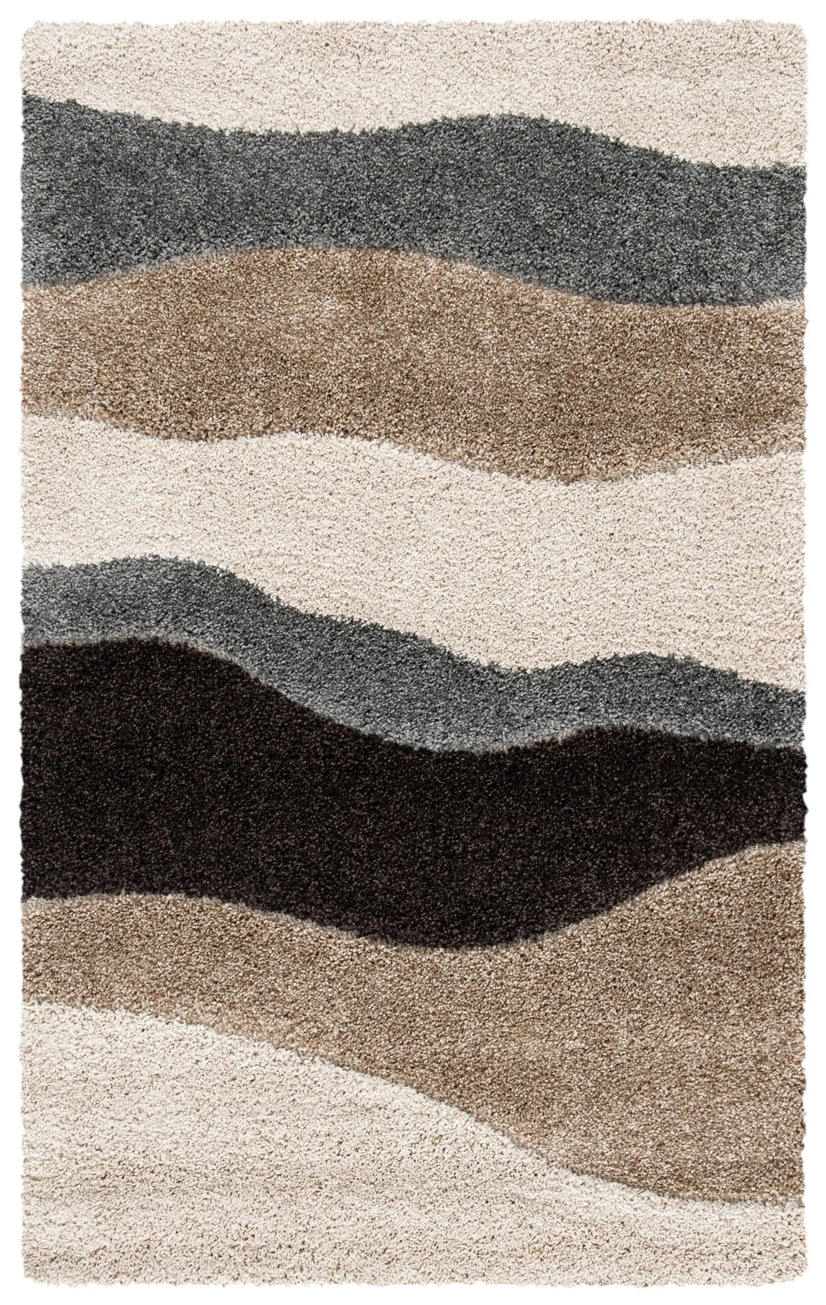 Safavieh Florida Shag 3'-3" x 5'-3" Rug in Ivory / Grey