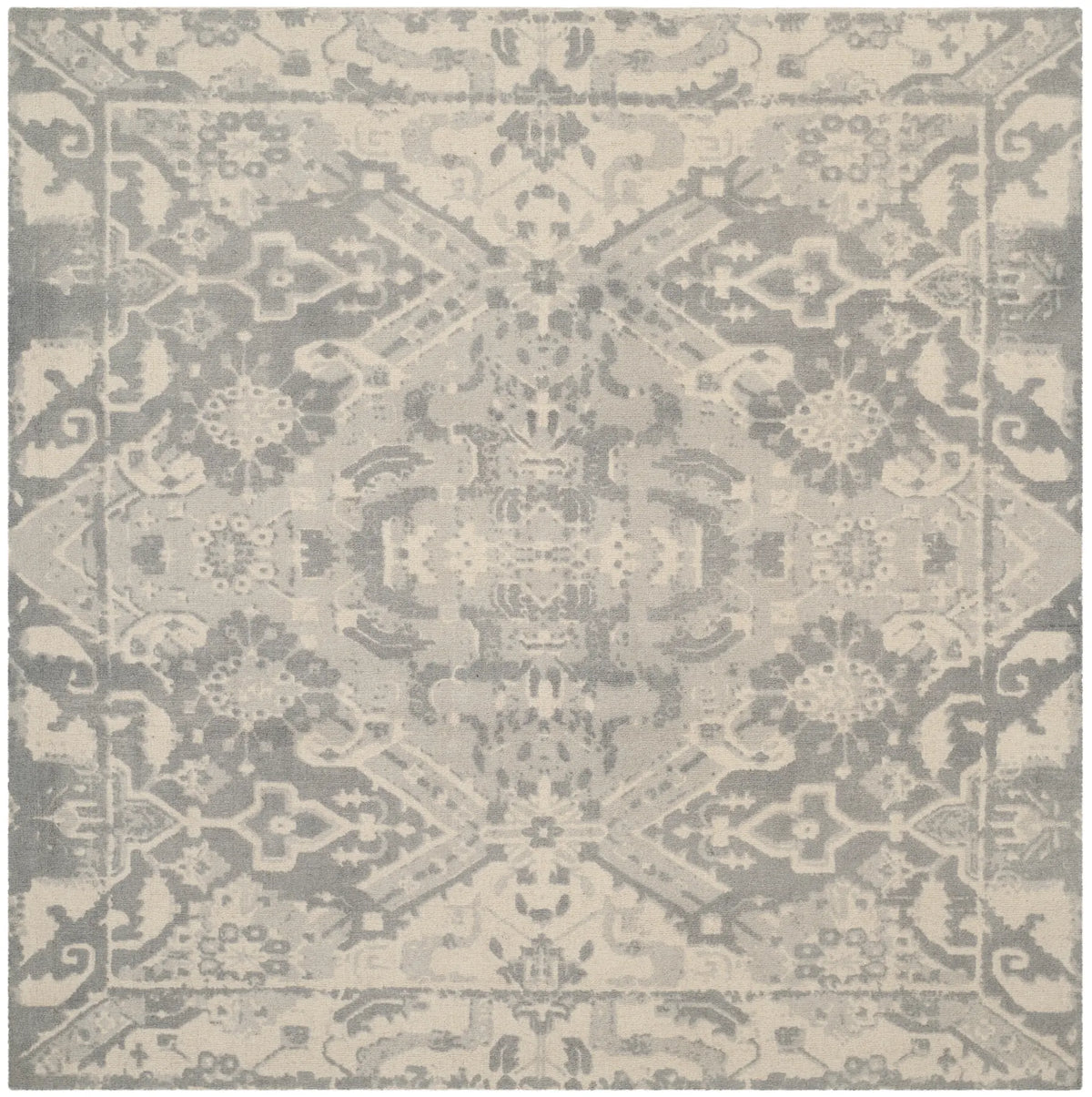 Safavieh Restoration Vintage 6'-0" x 6'-0" Rug in Light Grey / Ivory