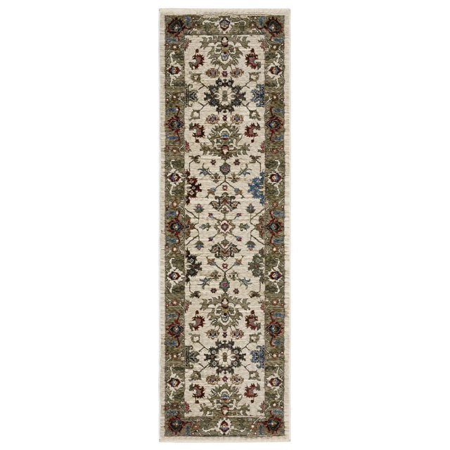 Oriental Weavers Sphinx HASTINGS HA03W Ivory Floral Rugs - runner
