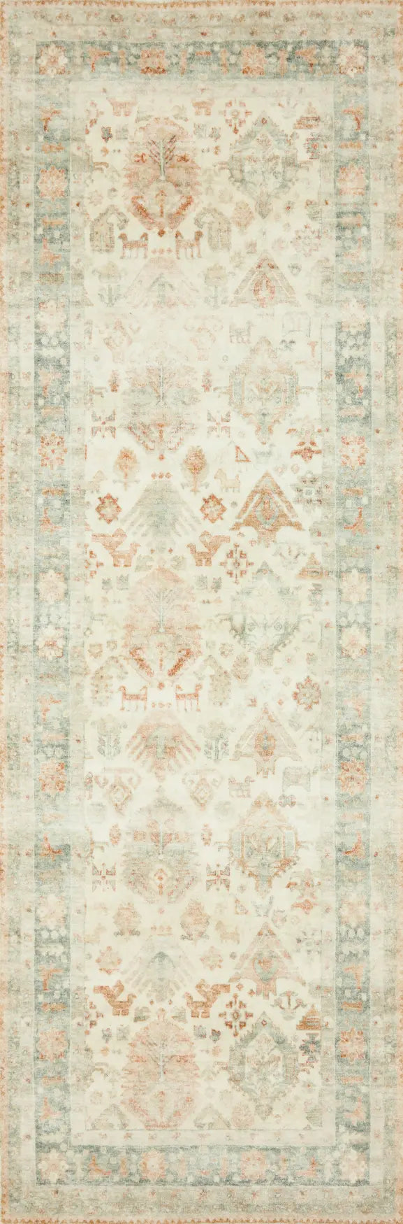 Loloi Rosette Ros-01 Beige/Multi Rugs - runner flat