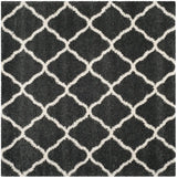 Safavieh Hudson Shag 7'-0" x 7'-0" Rug in Dark Grey / Ivory