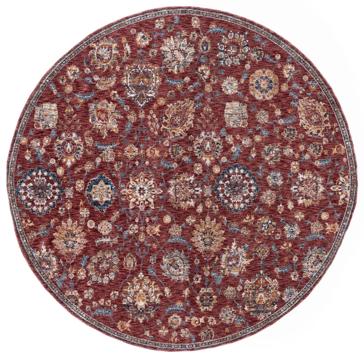 Safavieh Heirloom 700 6'-7" x 6'-7" Rug in Rust / Ivory