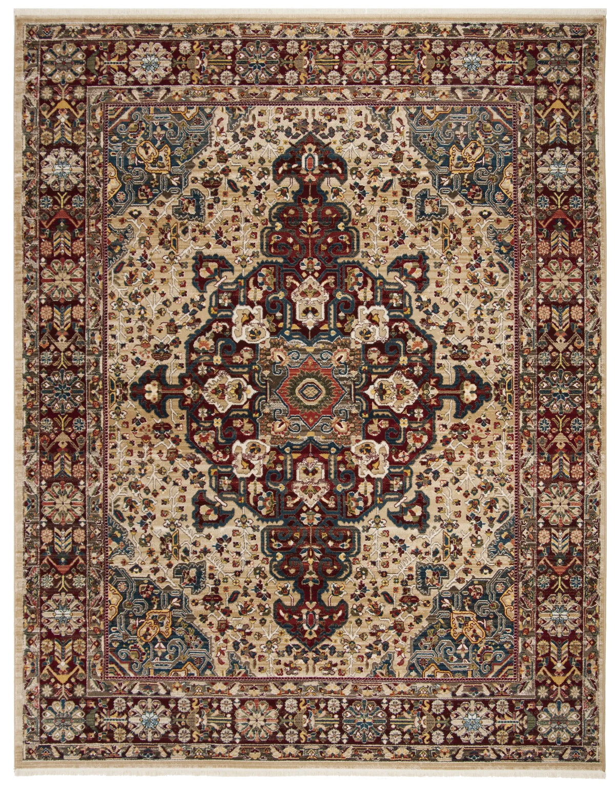 Safavieh Kashan 10'-0" x 14'-0" Rug in Ivory / Red