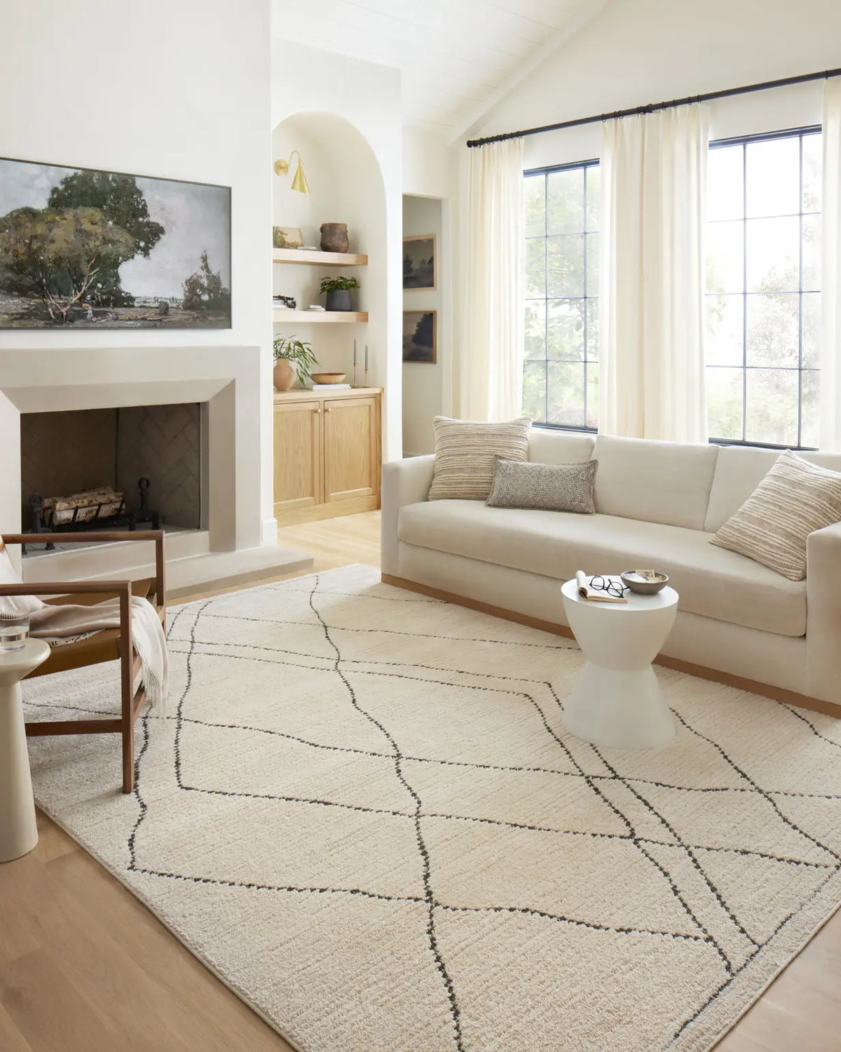 Loloi Fabian Fab-02 Ivory/Charcoal Rug - room scene 1