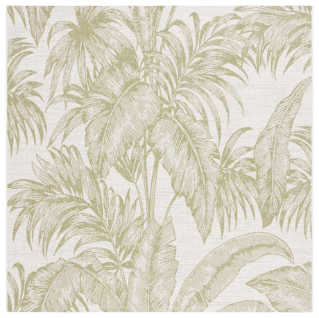 Safavieh Courtyard 6'-7" x 6'-7" Rug in Ivory / Green