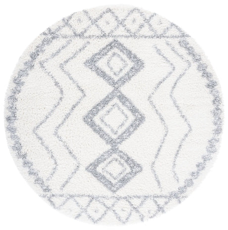 Safavieh Parma Shag 6'-7" x 6'-7" Rug in Ivory / Grey