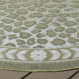 Safavieh Courtyard 6'-7" x 6'-7" Rug in Light Green / Ivory