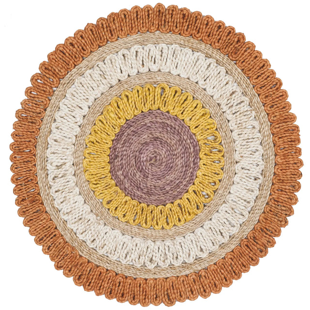 Safavieh Natural Fiber 3'-0" x 3'-0" Rug in Orange / Multi