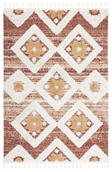Safavieh Moroccan Tassel Shag 4'-0" x 6'-0" Rug in Rust / Ivory