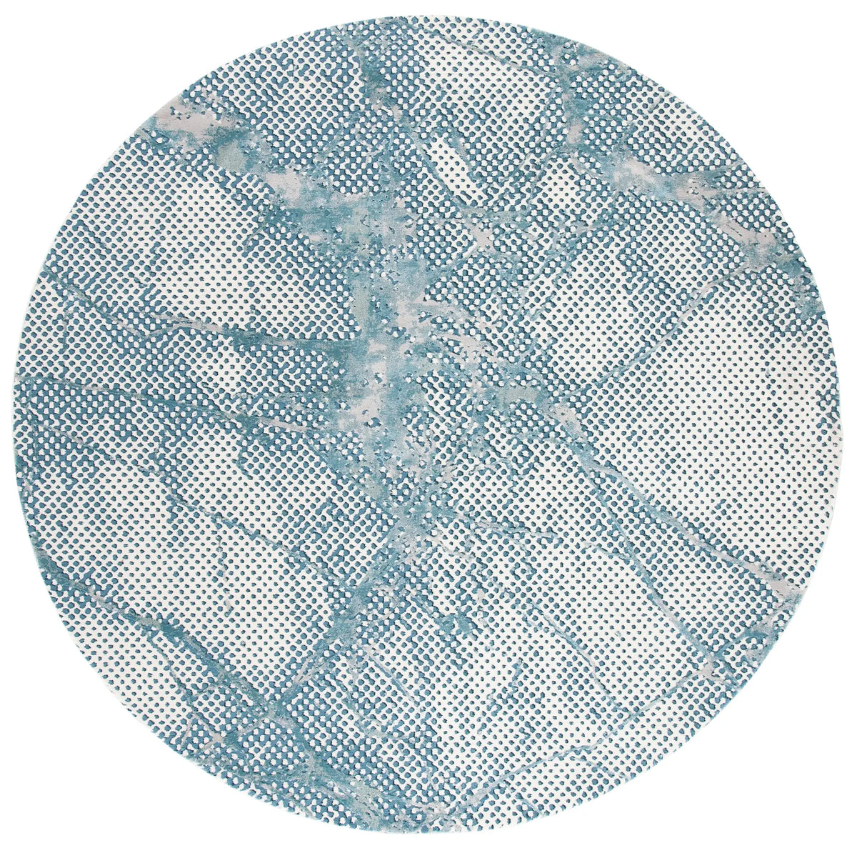Safavieh Meadow 100 6'-7" x 6'-7" Rug in Turquoise / Ivory