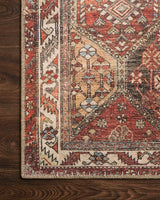 Loloi Loren Lq-16 Spice/Multi Rugs - corner on wood