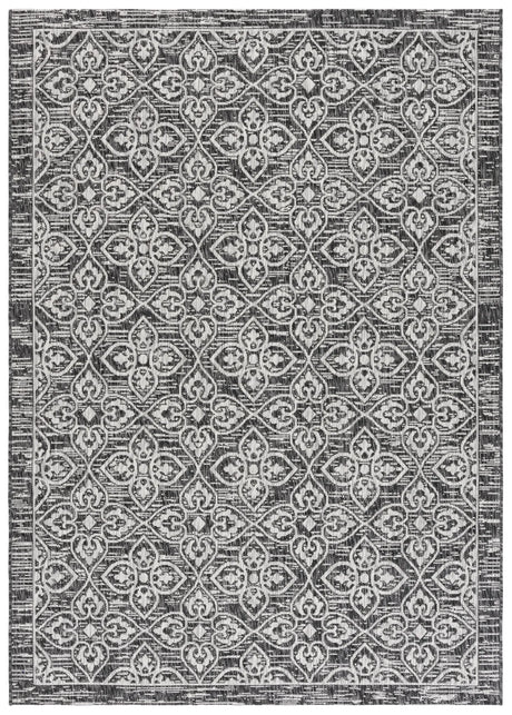 Safavieh Courtyard 5'-3" x 7'-7" Rug in Black / Light Grey