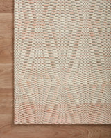 Loloi Kenzie Knz-01 Ivory/Blush Rugs - corner on wood