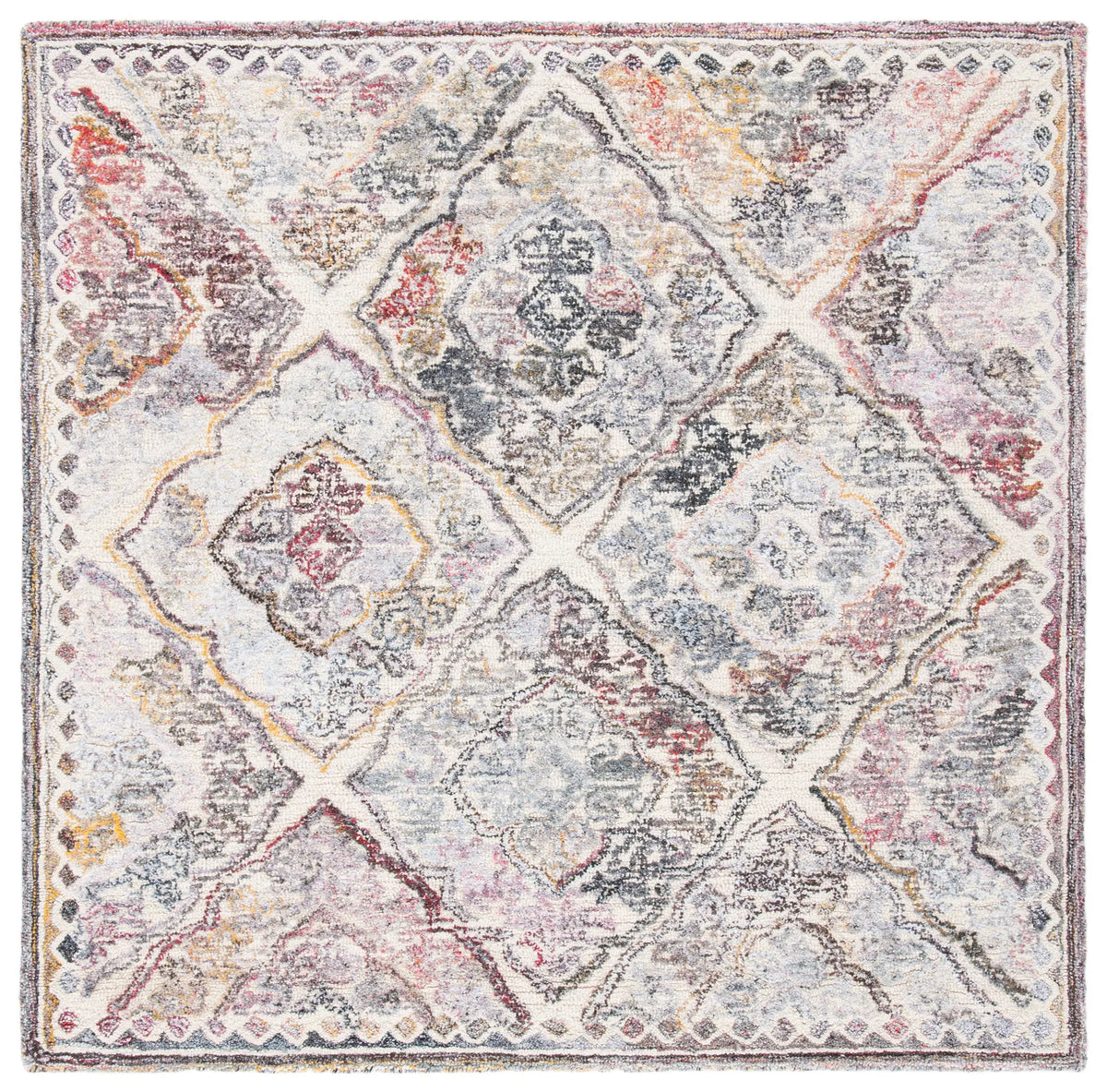 Safavieh Micro-Loop 5'-0" x 5'-0" Rug in Grey / Ivory
