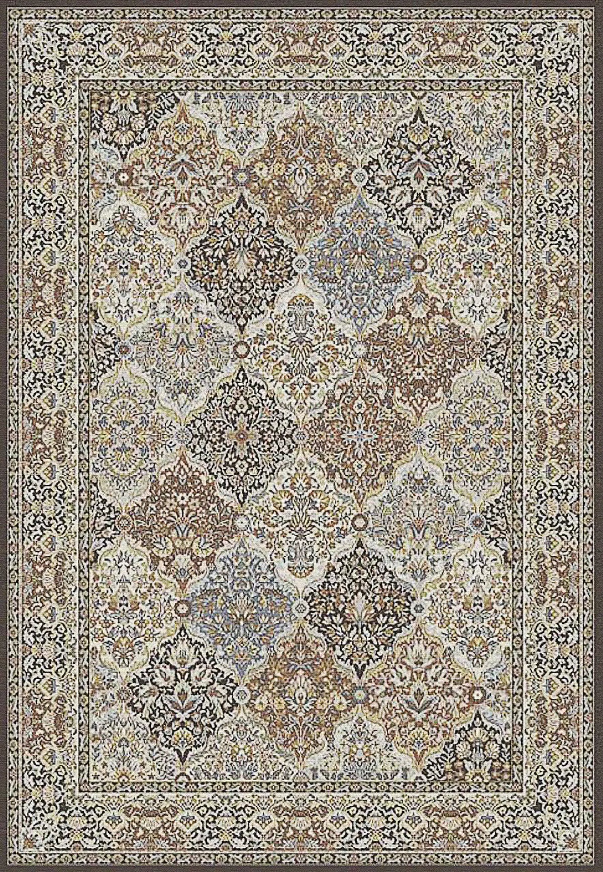 Dynamic Rugs Ancient Garden 57008 Brown/Blue Rug - Rectangular