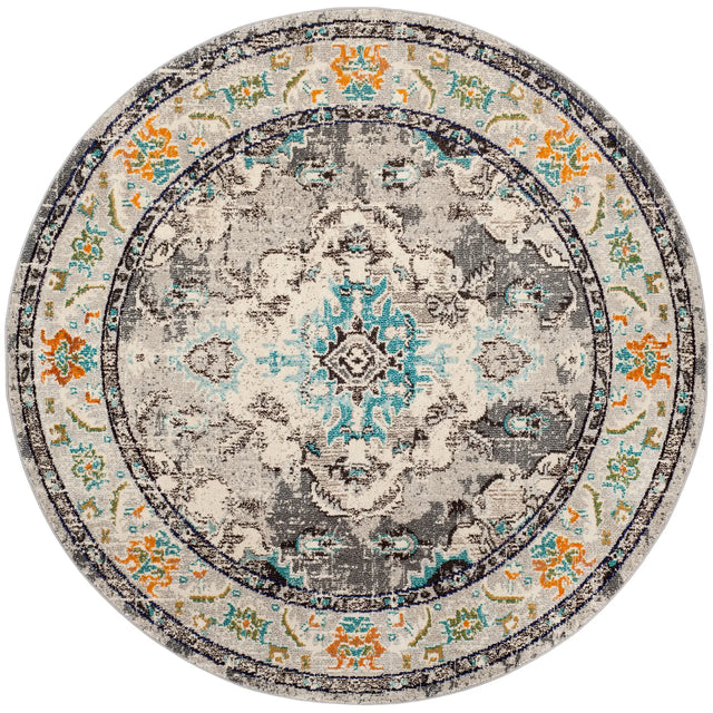 Safavieh Monaco 6'-7" x 6'-7" Rug in Grey / Light Blue
