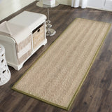Safavieh Natural Fiber 2'-6" x 12'-0" Rug in Natural / Olive