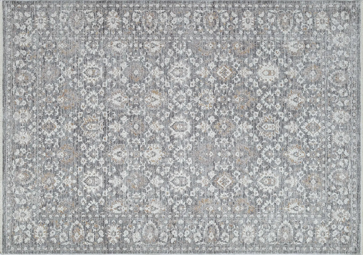 Dynamic Rugs Patara 10566 Power Loomed Traditional Dark Grey/Silver Rug - Rectangular