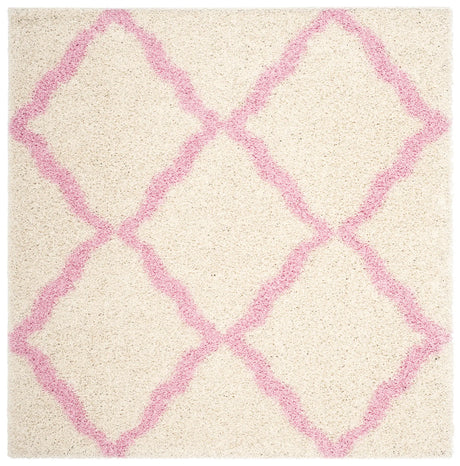 Safavieh Sgd-Dallas Shag 6'-0" x 6'-0" Rug in Ivory / Light Pink