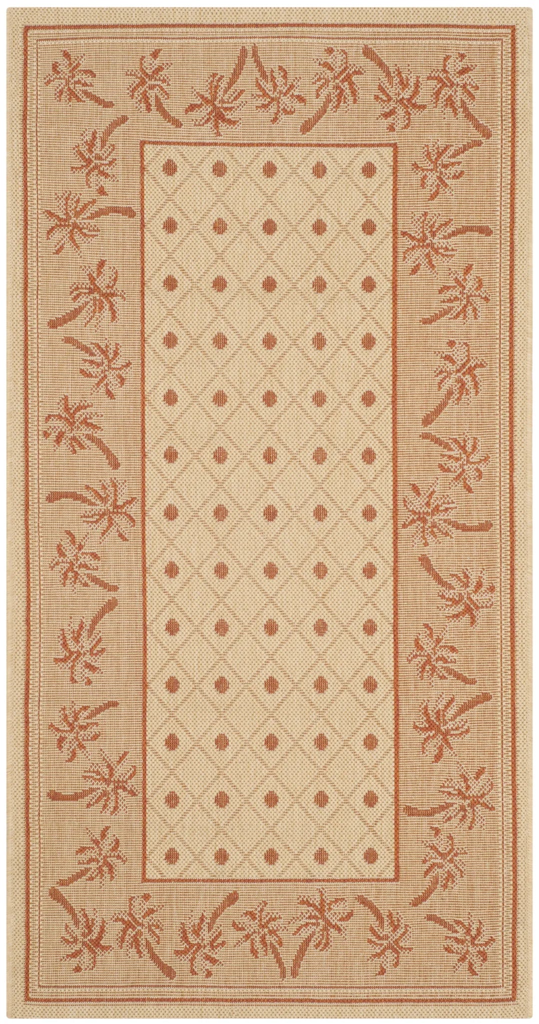 Safavieh Courtyard 2'-7" x 5'-0" Rug in Ivory / Rust