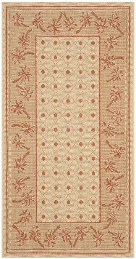Safavieh Courtyard 2'-7" x 5'-0" Rug in Ivory / Rust